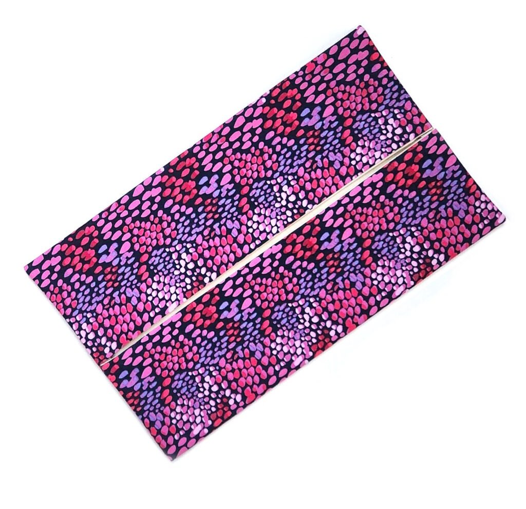 large flat textile case to store facial tissues