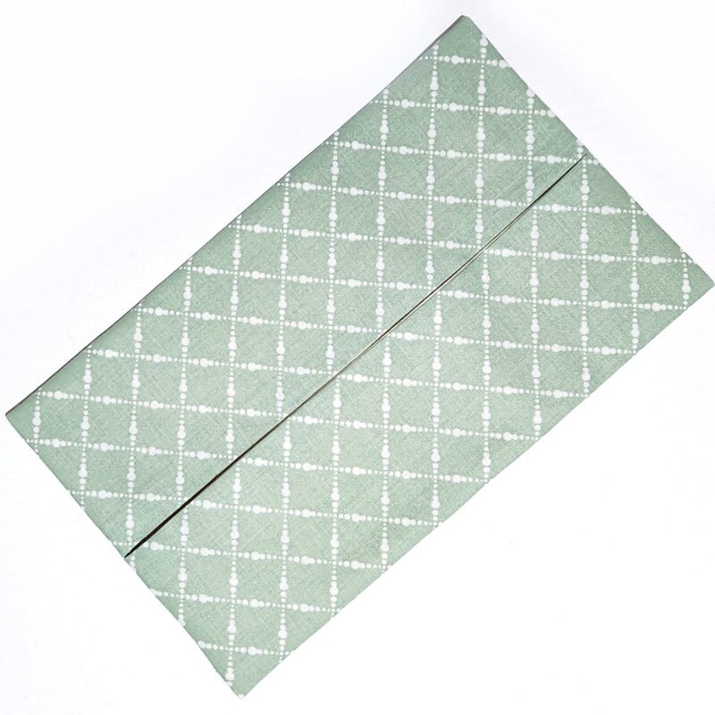 White checkered lines on light green background