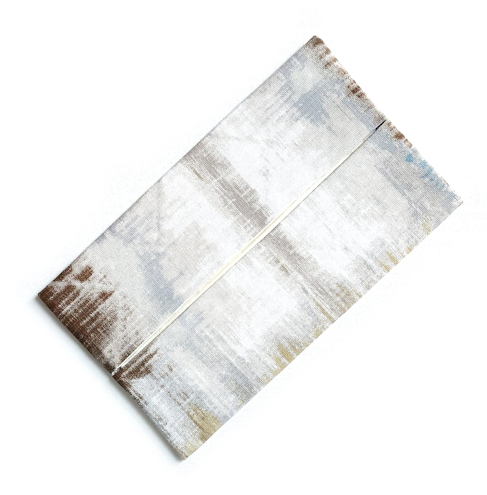 Earthy Watercolor flat 10" x 6" pouch for facial tissues made from cotton fabric in light earthy hues
